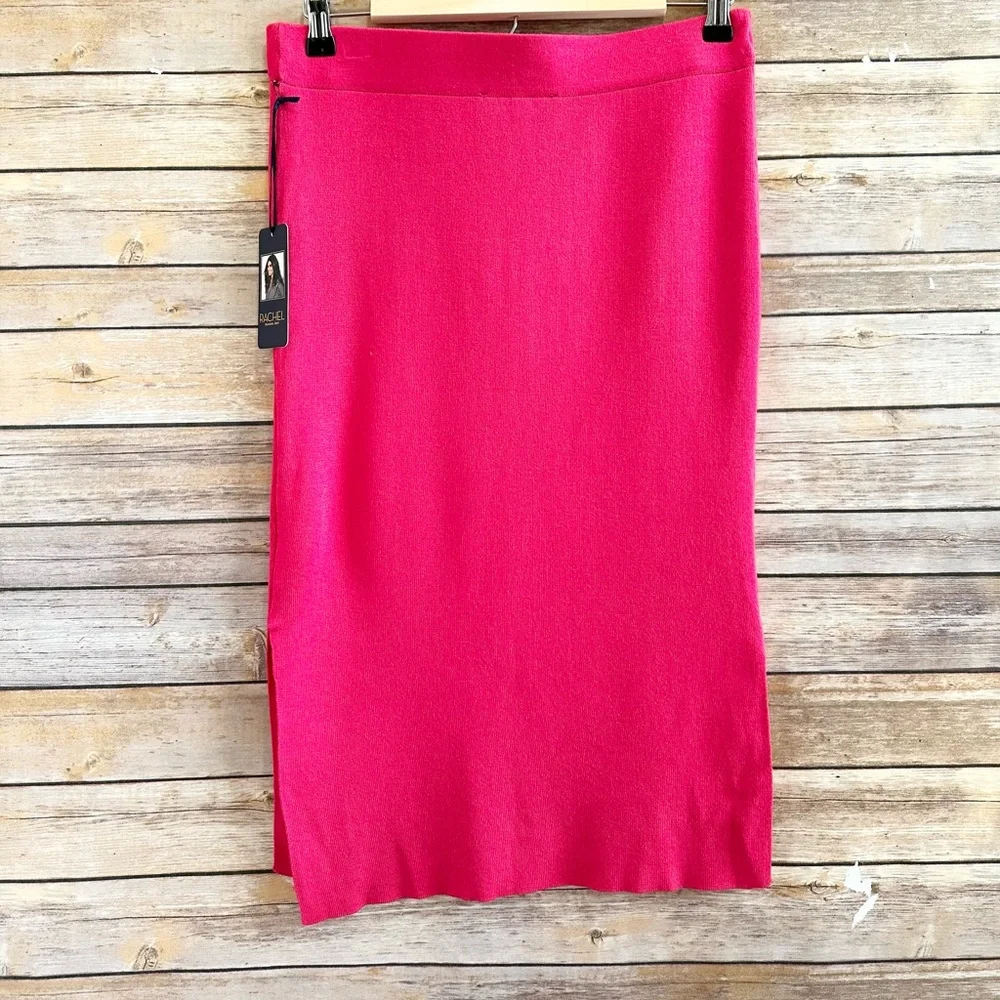 RACHEL Rachel Roy Skirt Women’s Size Medium Pink Knit Pull On Midi NWT